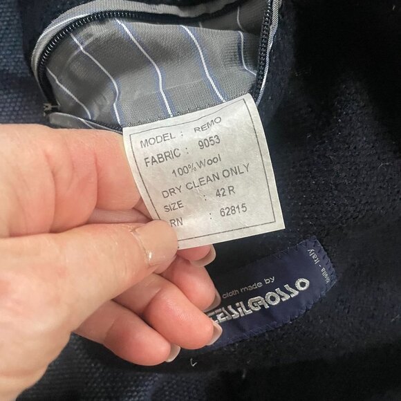 Ibiza Men's Wool Single Breasted Blazer Jacket Long Sleeve Black SZ 42R - Picture 12 of 12